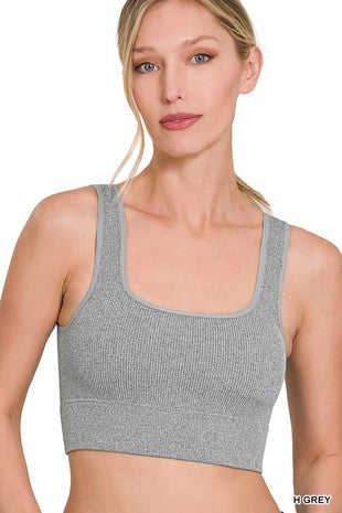 Ribbed Square Neck Tank