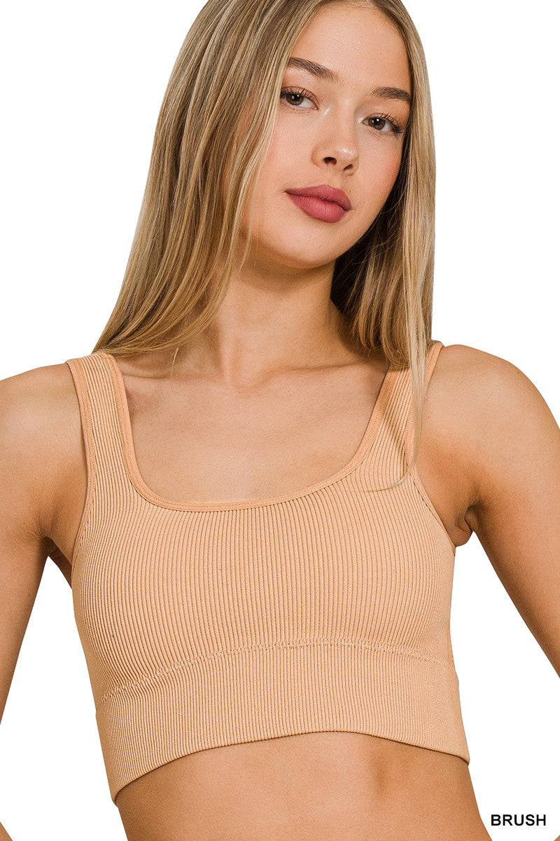 Ribbed Square Neck Tank