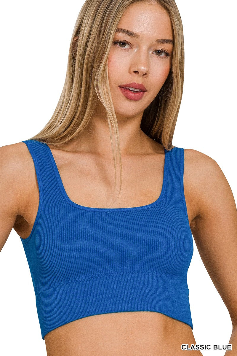 Ribbed Square Neck Tank