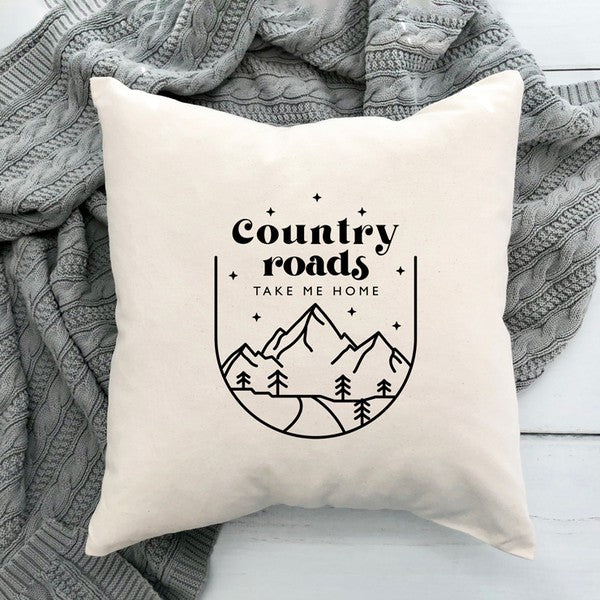 Country Roads Mountains Pillow Cover