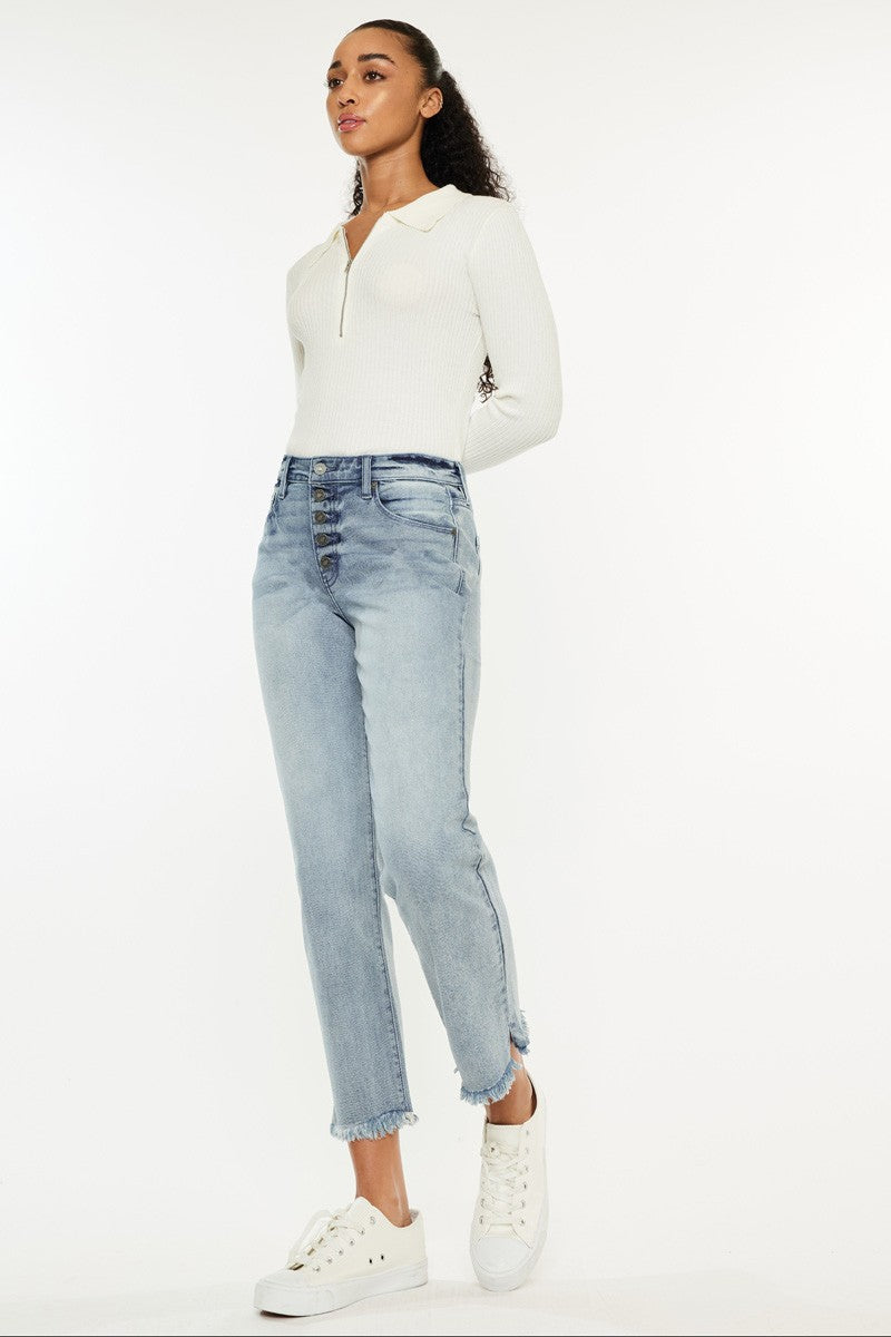 Hi-Rise Straight Fit Jeans