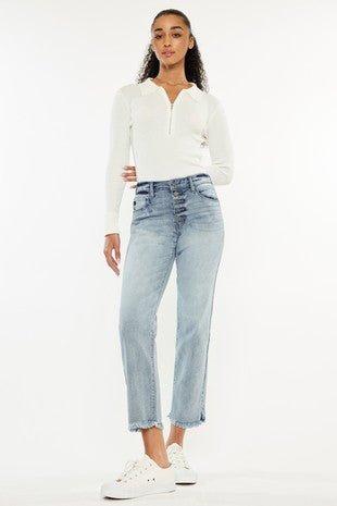 Hi-Rise Straight Fit Jeans