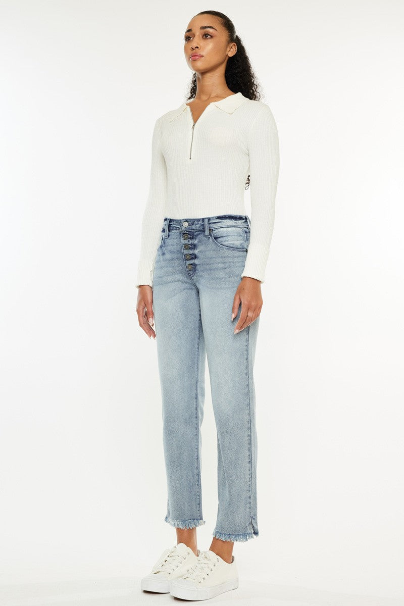 Hi-Rise Straight Fit Jeans