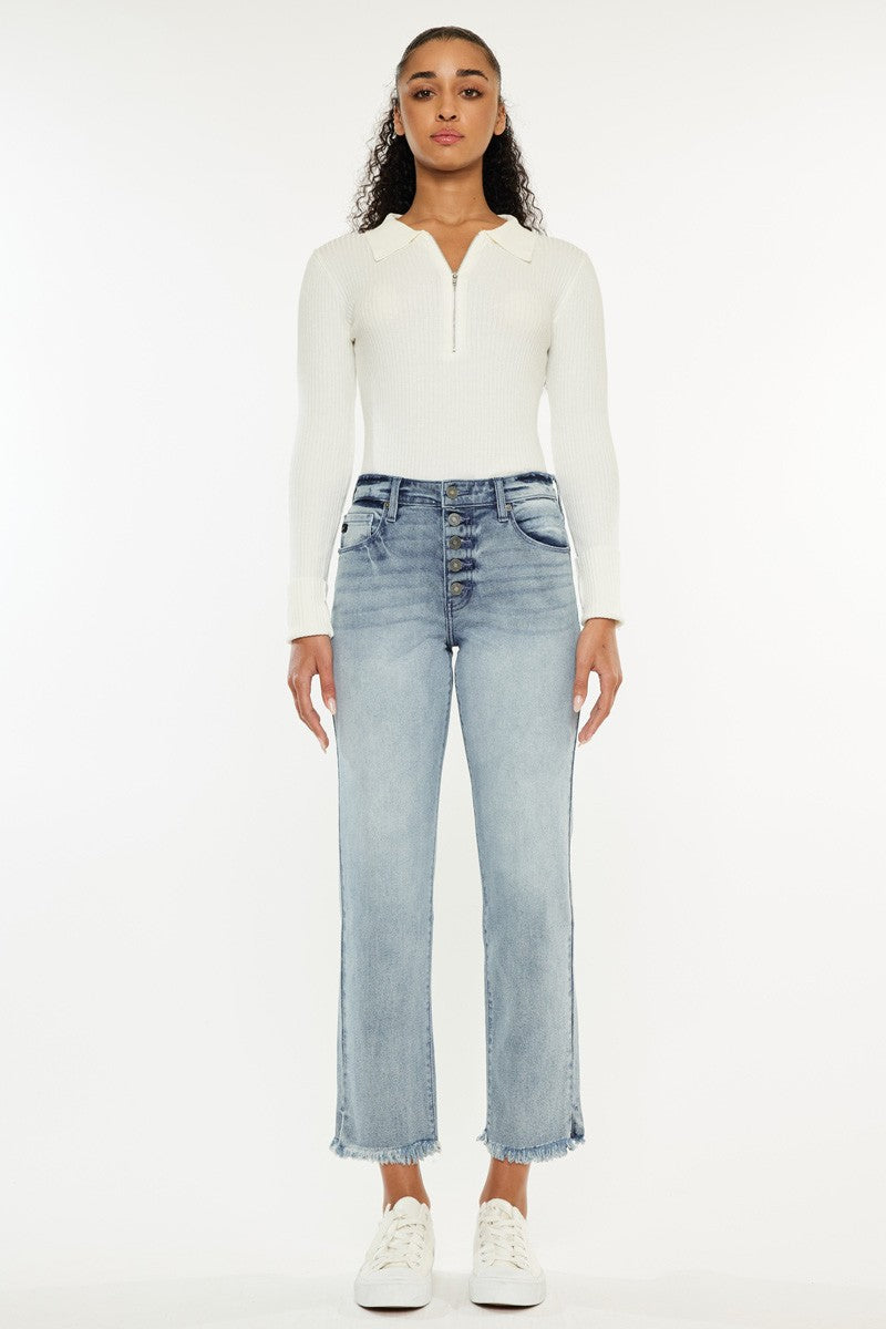 Hi-Rise Straight Fit Jeans