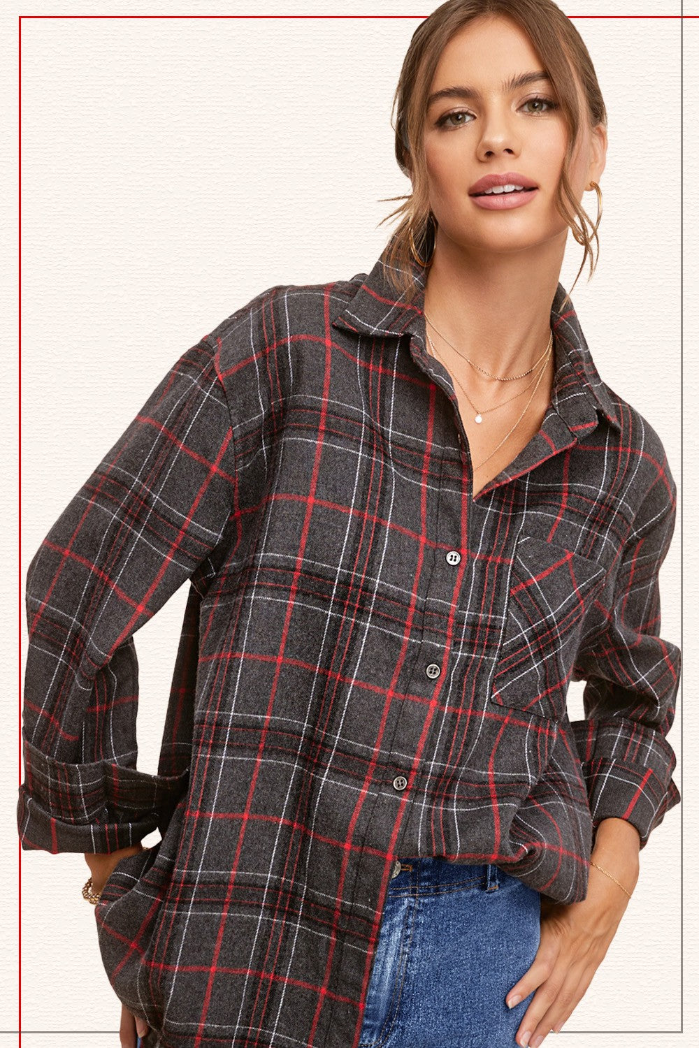 Button-Down Plaid Shirt