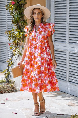 Ruffle Midi Dress