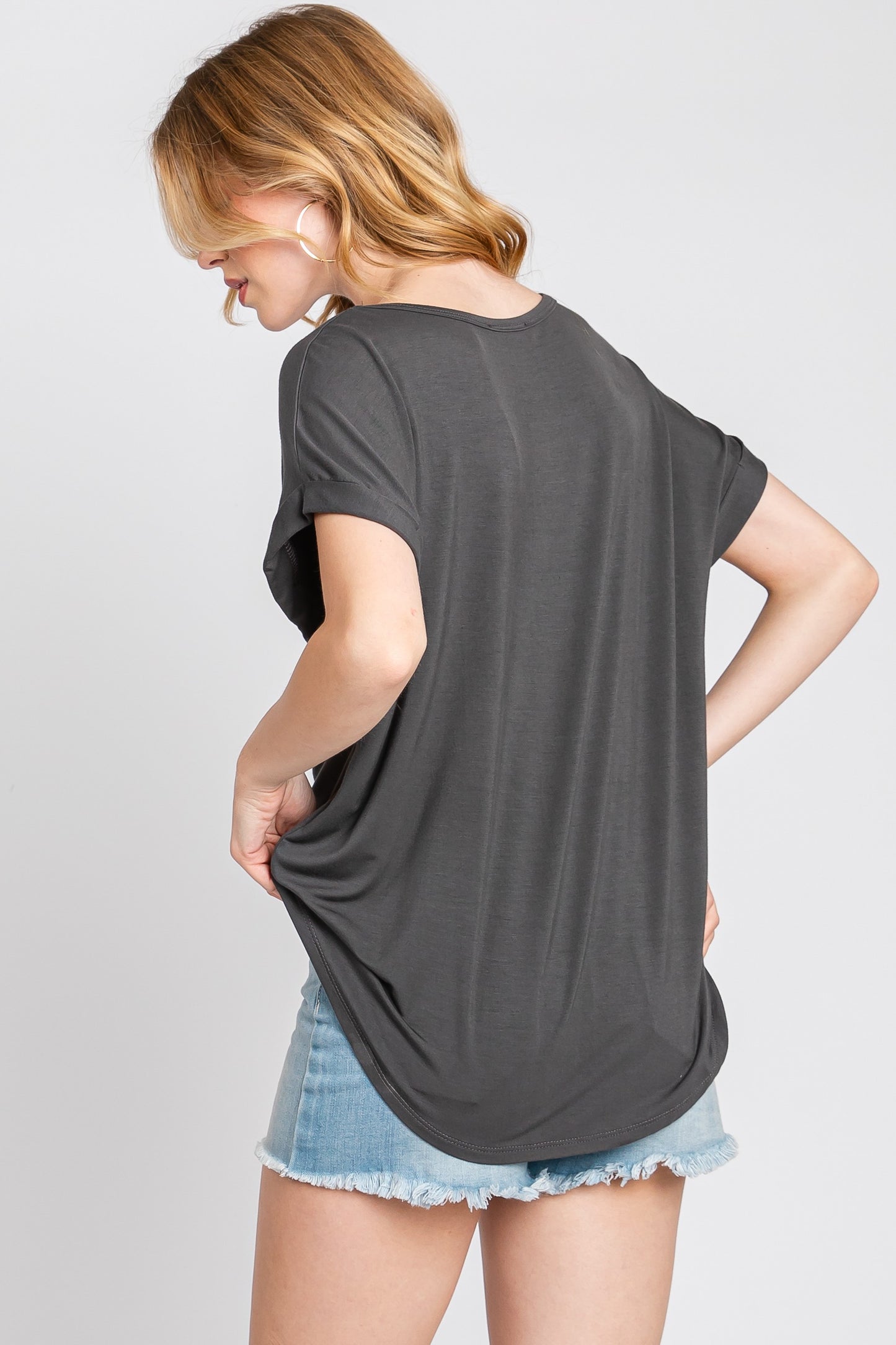 Rayon Crew Neck Top