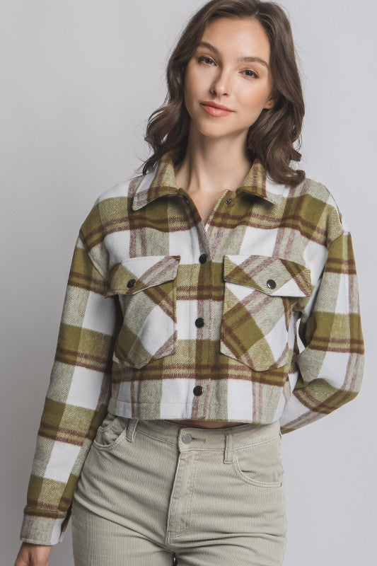 Plaid Cropped Outerwear