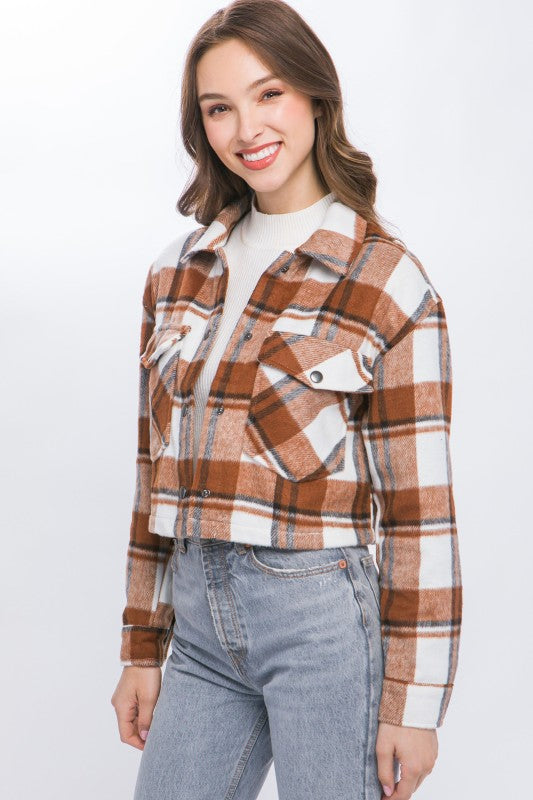 Plaid Cropped Outerwear