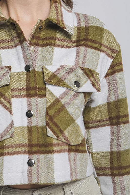 Plaid Cropped Outerwear