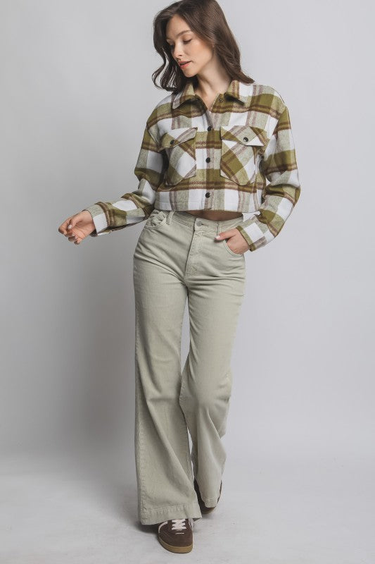 Plaid Cropped Outerwear
