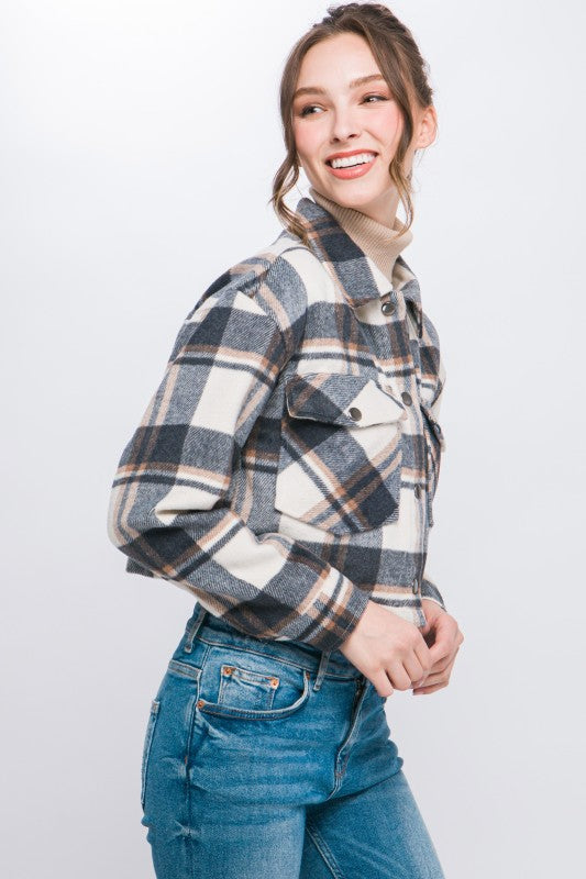 Plaid Cropped Outerwear