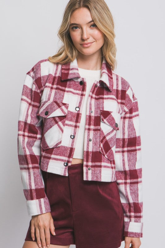 Plaid Cropped Outerwear