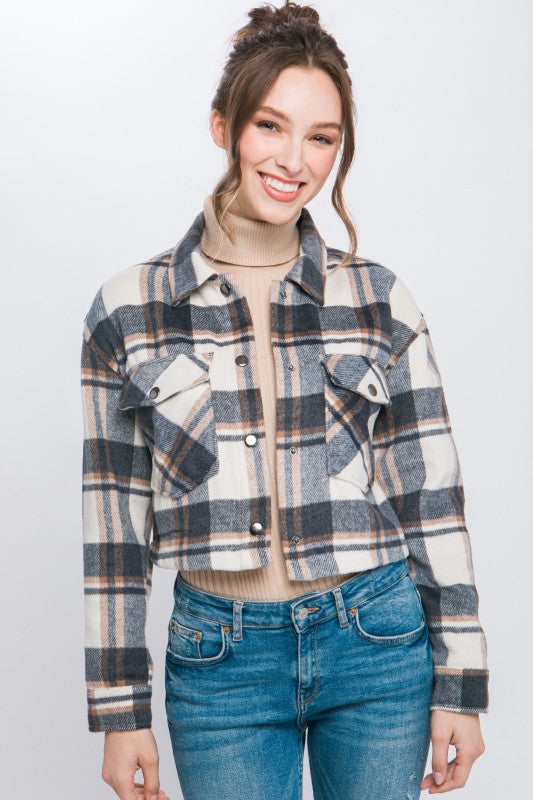 Plaid Cropped Outerwear