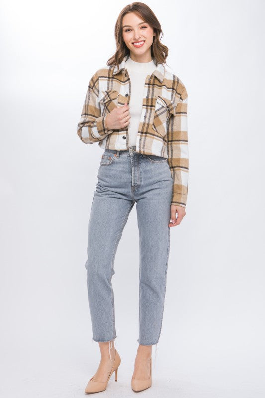 Plaid Cropped Outerwear