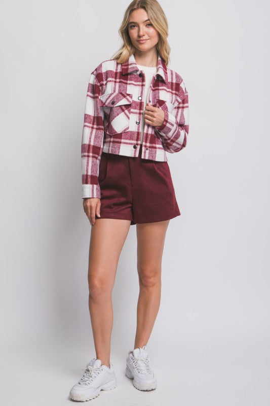 Plaid Cropped Outerwear