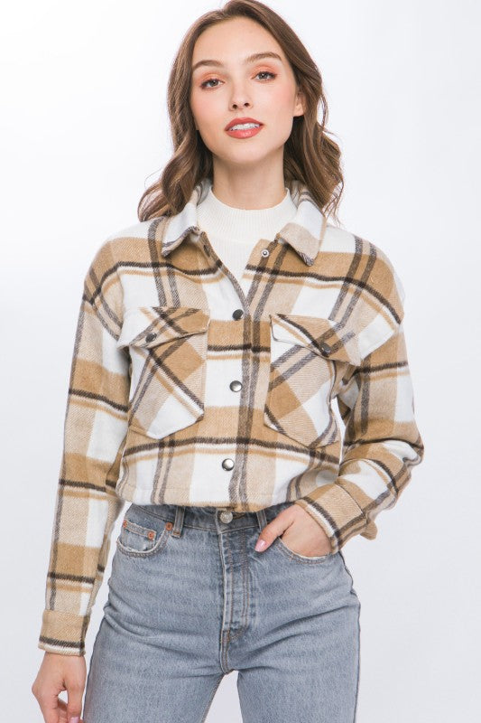 Plaid Cropped Outerwear