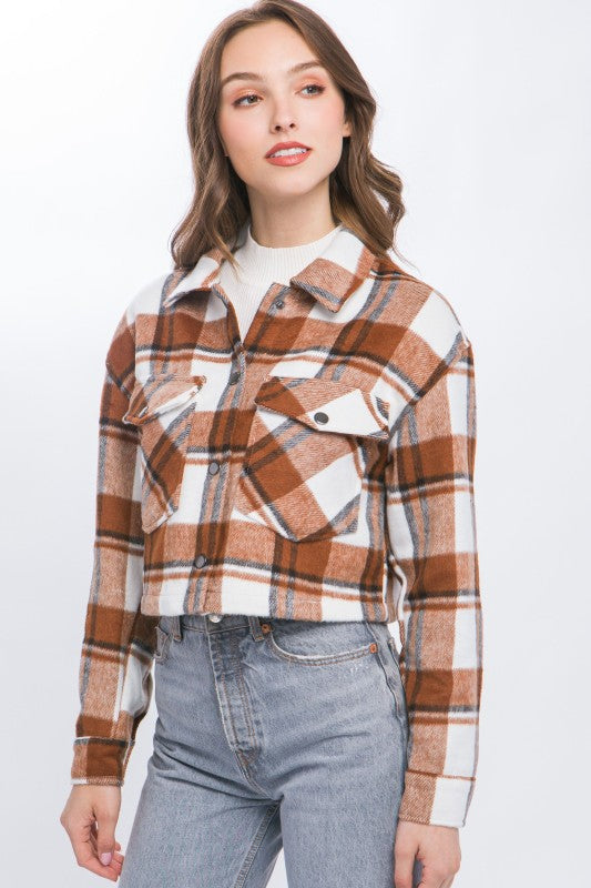 Plaid Cropped Outerwear