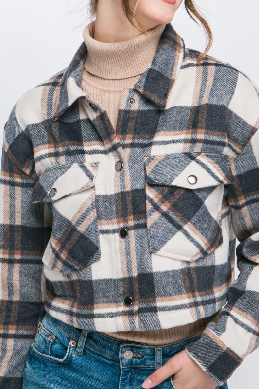 Plaid Cropped Outerwear