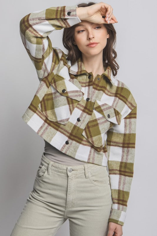 Plaid Cropped Outerwear