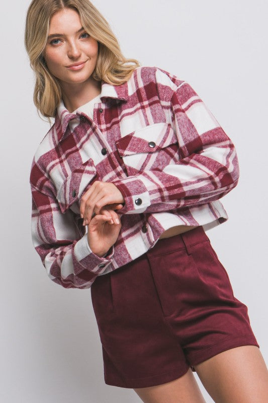 Plaid Cropped Outerwear