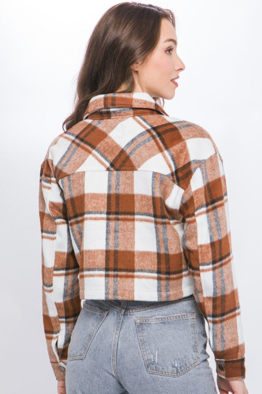 Plaid Cropped Outerwear
