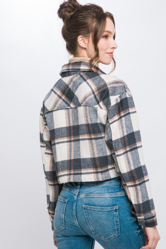 Plaid Cropped Outerwear