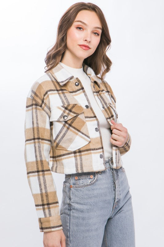 Plaid Cropped Outerwear