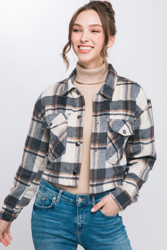 Plaid Cropped Outerwear