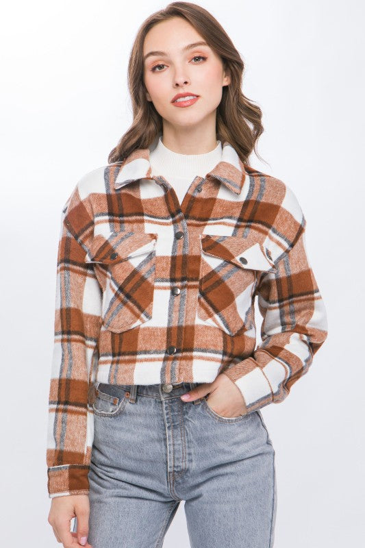 Plaid Cropped Outerwear