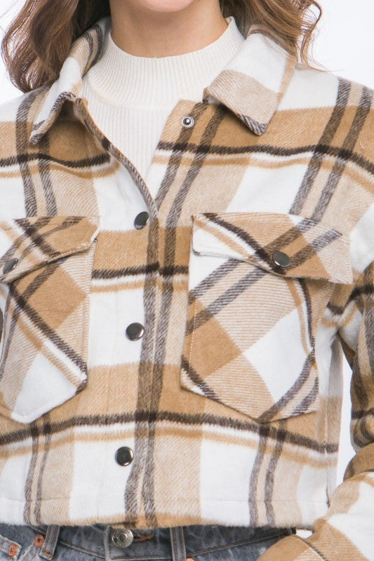 Plaid Cropped Outerwear