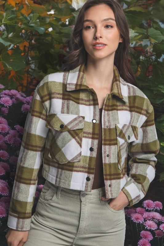 Plaid Cropped Outerwear