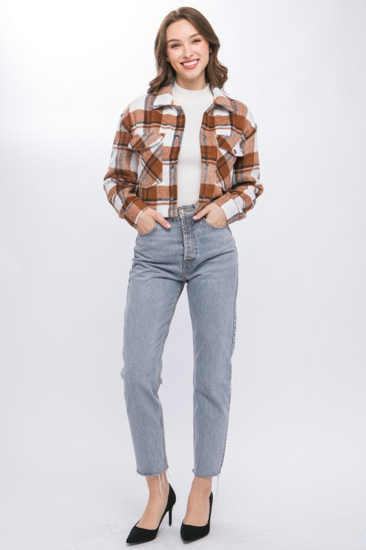 Plaid Cropped Outerwear