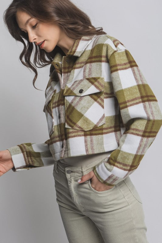 Plaid Cropped Outerwear