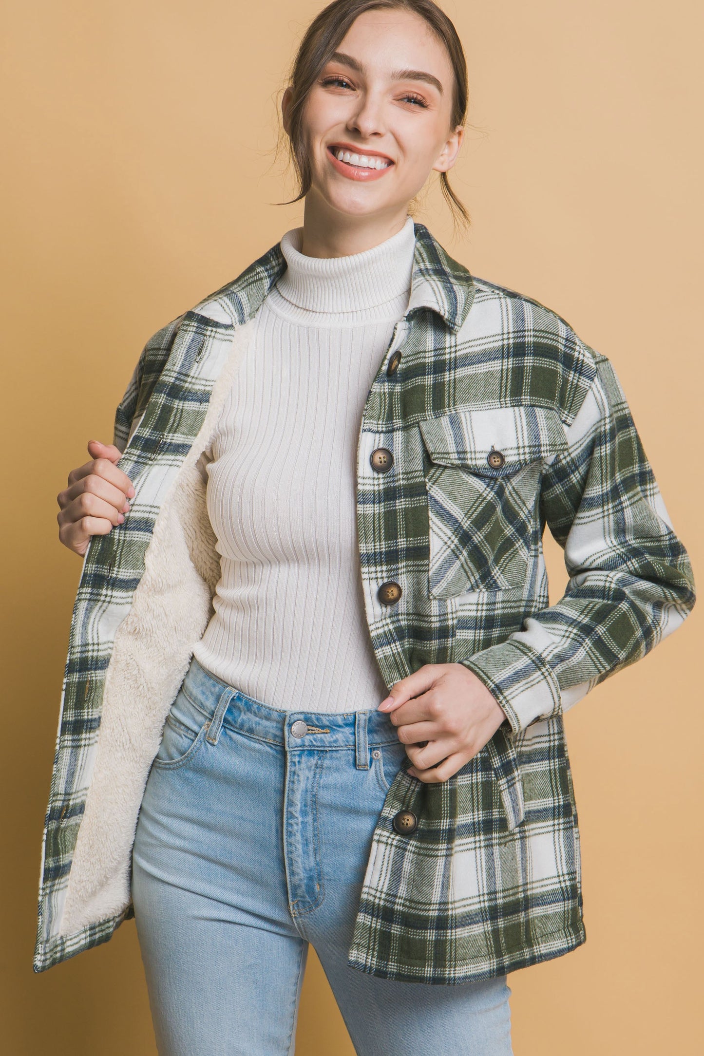 Plaid Sherpa Jacket