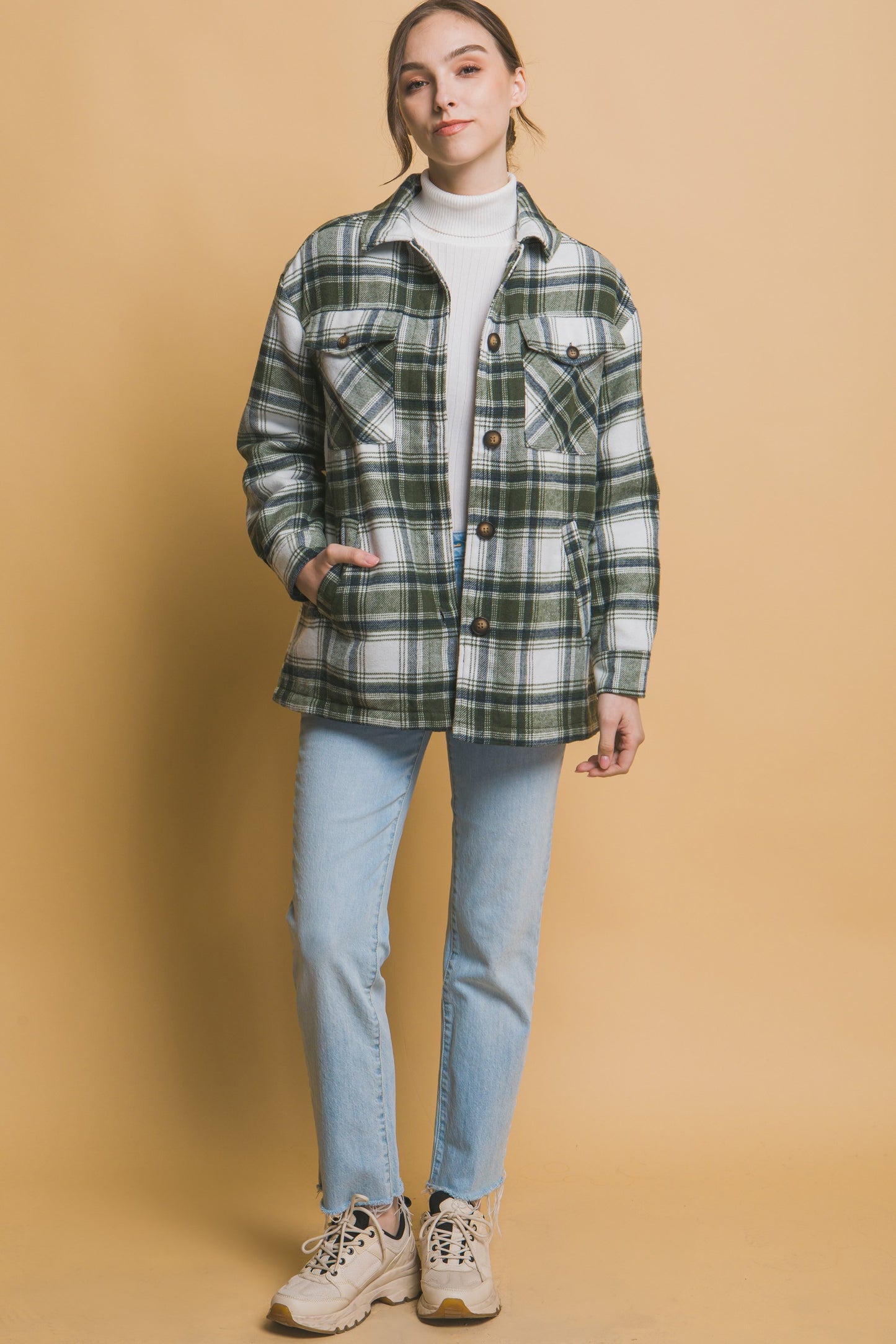 Plaid Sherpa Jacket