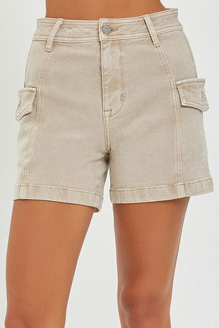 High-Rise Cargo Shorts