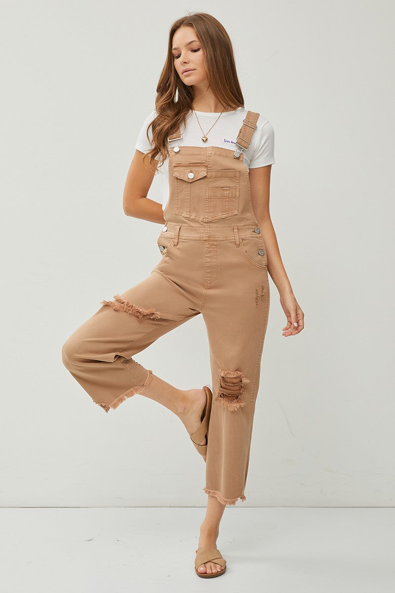 High Rise Straight Overalls