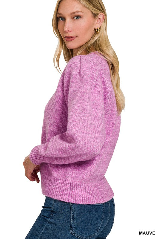 Melange Puff Sweater