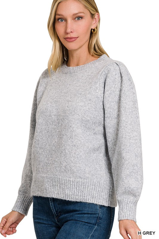 Melange Puff Sweater