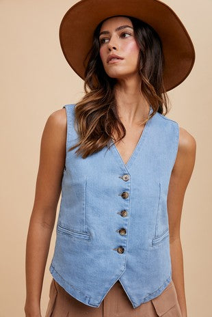 Stretch Button Down Vest