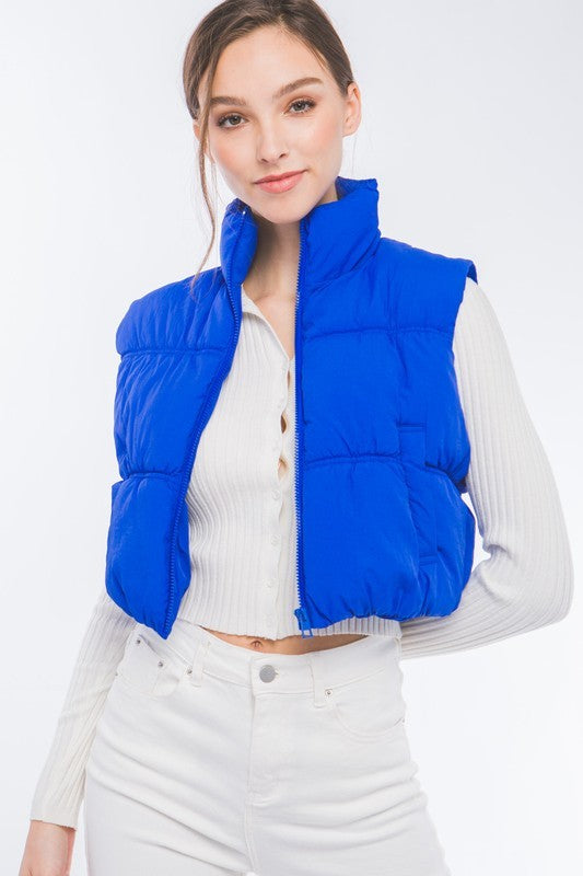 High Neck Puffer Vest