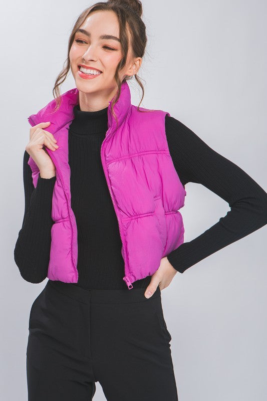 High Neck Puffer Vest