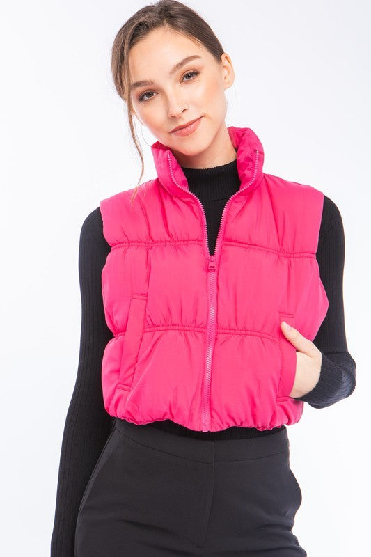 High Neck Puffer Vest