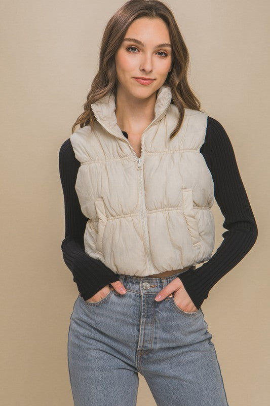 High Neck Puffer Vest