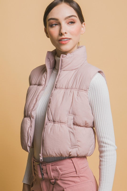 High Neck Puffer Vest