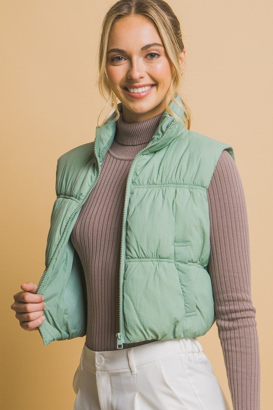 High Neck Puffer Vest