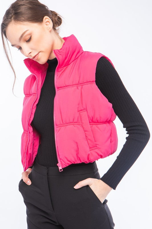 High Neck Puffer Vest