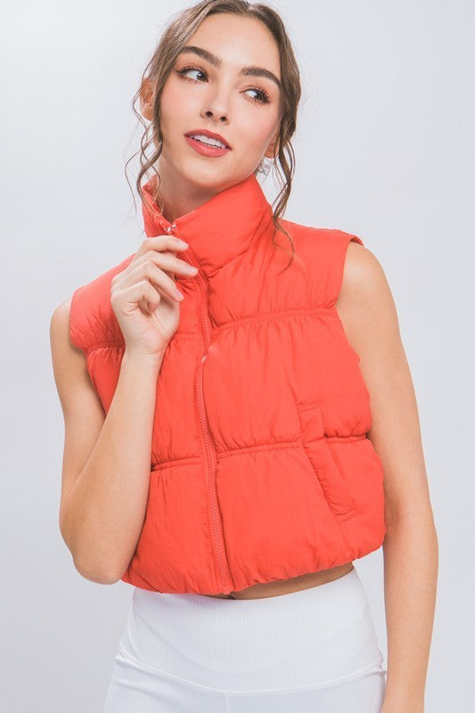 High Neck Puffer Vest