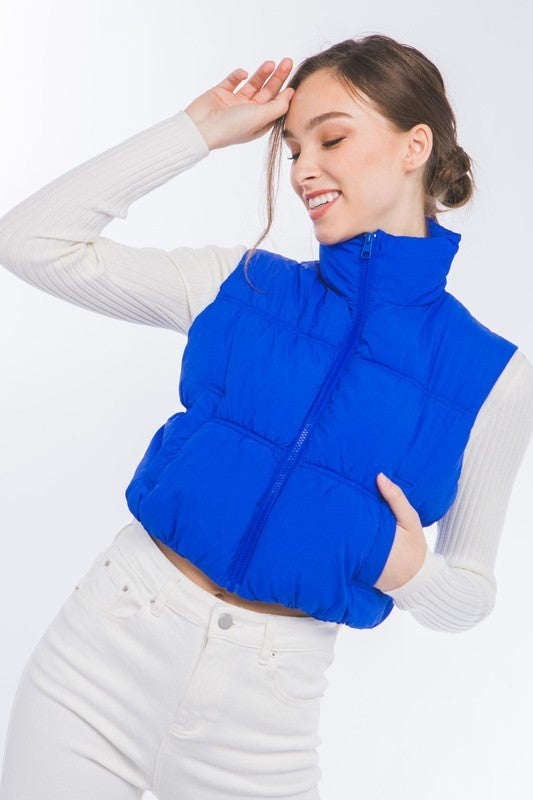 High Neck Puffer Vest